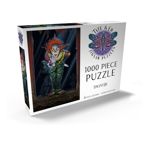 Darstellung des Puzzle Motivs Überraschungs-Horrorclown - Vincent Hie Surprise Horror Clown - Vincent Hie 1000 Puzzle Schachtel Ansicht2