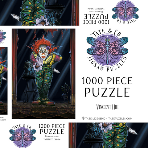 Darstellung des Puzzle Motivs Überraschungs-Horrorclown - Vincent Hie Surprise Horror Clown - Vincent Hie 1000 Puzzle Schachtel 3D Modell