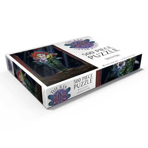 Darstellung des Puzzle Motivs Überraschungs-Horrorclown - Vincent Hie Surprise Horror Clown - Vincent Hie 500 Puzzle Schachtel Ansicht1