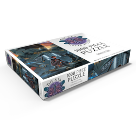 Darstellung des Puzzle Motivs Searchlight Giant Robot - Vincent Hie - Puzzleteile: 1000