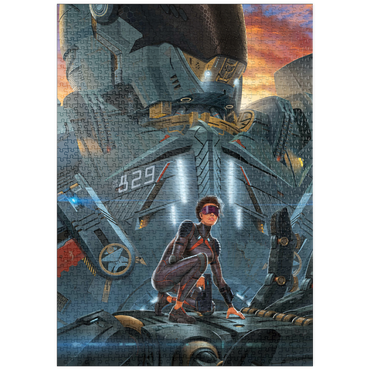 Darstellung des Puzzle Motivs puzzleplate Searchlight Giant Robot - Vincent Hie 1000 Puzzle