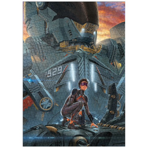 Darstellung des Puzzle Motivs Searchlight Giant Robot - Vincent Hie puzzleplate Searchlight Giant Robot - Vincent Hie 1000 Puzzle
