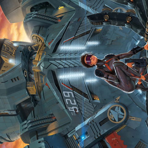 Darstellung des Puzzle Motivs Searchlight Giant Robot - Vincent Hie Searchlight Giant Robot - Vincent Hie 1000 Puzzle 3D Modell