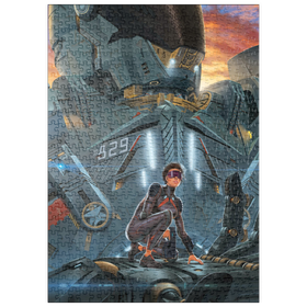 Darstellung des Puzzle Motivs Searchlight Giant Robot - Vincent Hie - Puzzleteile: 500