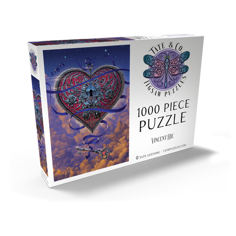 Darstellung des Puzzle Motivs Herz und Schlüssel - Vincent Hie Heart and Key - Vincent Hie 1000 Puzzle Schachtel Ansicht2
