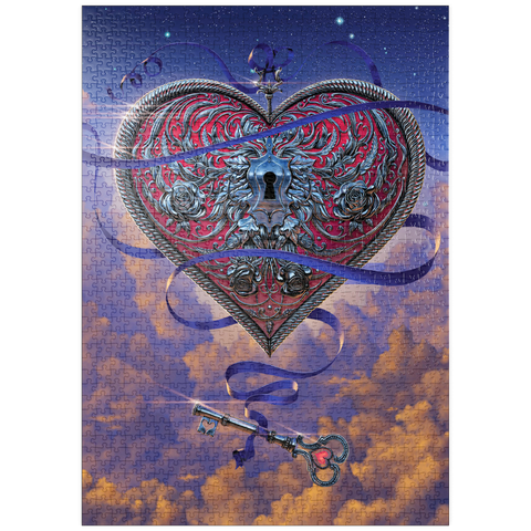 Darstellung des Puzzle Motivs Herz und Schlüssel - Vincent Hie puzzleplate Heart and Key - Vincent Hie 1000 Puzzle