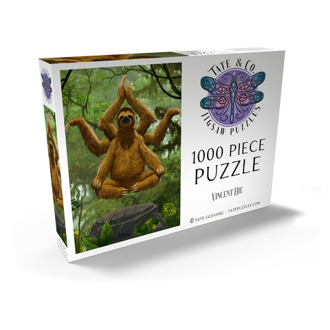 Darstellung des Puzzle Motivs Zen Sloth Meditation - Vincent Hie Zen Sloth Meditation - Vincent Hie 1000 Puzzle Schachtel Ansicht2