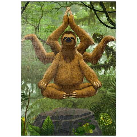 Darstellung des Puzzle Motivs Zen Sloth Meditation - Vincent Hie puzzleplate Zen Sloth Meditation - Vincent Hie 1000 Puzzle