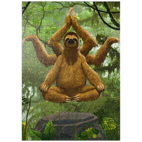 Darstellung des Puzzle Motivs Zen Sloth Meditation - Vincent Hie - Puzzleteile: 1000