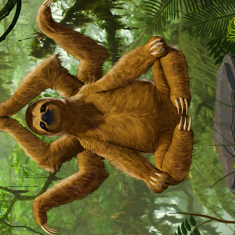 Darstellung des Puzzle Motivs Zen Sloth Meditation - Vincent Hie Zen Sloth Meditation - Vincent Hie 1000 Puzzle 3D Modell