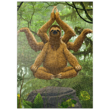 Darstellung des Puzzle Motivs puzzleplate Zen Sloth Meditation - Vincent Hie 500 Puzzle