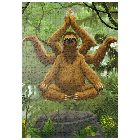 Darstellung des Puzzle Motivs Zen Sloth Meditation - Vincent Hie puzzleplate Zen Sloth Meditation - Vincent Hie 500 Puzzle