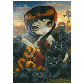 Darstellung des Puzzle Motivs Herbstkätzchen - Jasmine Becket-Griffith - Puzzleteile: 1000