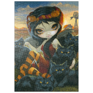 Darstellung des Puzzle Motivs puzzleplate Autumn Kitties - Jasmine Becket-Griffith 500 Puzzle
