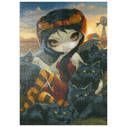 Darstellung des Puzzle Motivs Herbstkätzchen - Jasmine Becket-Griffith puzzleplate Autumn Kitties - Jasmine Becket-Griffith 500 Puzzle