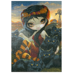 Darstellung des Puzzle Motivs Herbstkätzchen - Jasmine Becket-Griffith - Puzzleteile: 500