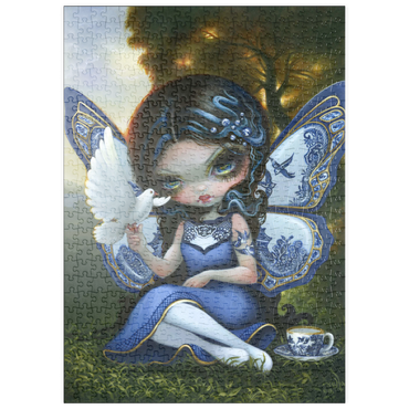 Darstellung des Puzzle Motivs puzzleplate Blue Willow Fairy - Jasmine Becket-Griffith 500 Puzzle