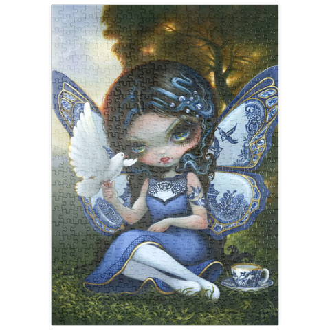 Darstellung des Puzzle Motivs Blaue Willow-Fee - Jasmine Becket-Griffith puzzleplate Blue Willow Fairy - Jasmine Becket-Griffith 500 Puzzle
