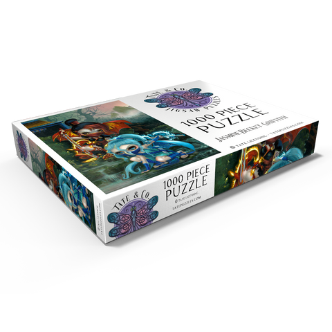 Darstellung des Puzzle Motivs Ninja-Drachenbabys - Jasmine Becket-Griffith Ninja Dragonlings - Jasmine Becket-Griffith 1000 Puzzle Schachtel Ansicht1