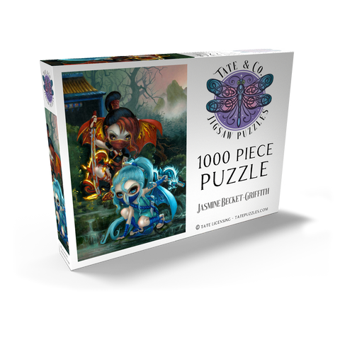Darstellung des Puzzle Motivs Ninja-Drachenbabys - Jasmine Becket-Griffith Ninja Dragonlings - Jasmine Becket-Griffith 1000 Puzzle Schachtel Ansicht2