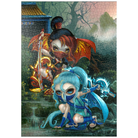 Darstellung des Puzzle Motivs Ninja-Drachenbabys - Jasmine Becket-Griffith - Puzzleteile: 1000