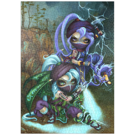 Darstellung des Puzzle Motivs Ninja-Drachenbabys II - Jasmine Becket-Griffith - Puzzleteile: 1000