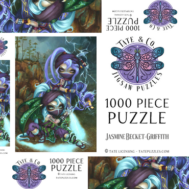 Darstellung des Puzzle Motivs Ninja Dragonlings II - Jasmine Becket-Griffith 1000 Puzzle Schachtel 3D Modell