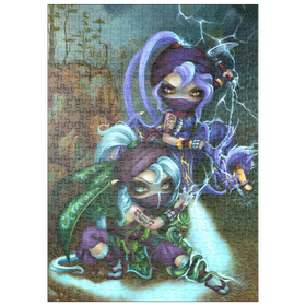 Darstellung des Puzzle Motivs Ninja-Drachenbabys II - Jasmine Becket-Griffith - Puzzleteile: 500