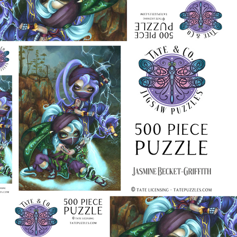 Darstellung des Puzzle Motivs Ninja-Drachenbabys II - Jasmine Becket-Griffith Ninja Dragonlings II - Jasmine Becket-Griffith 500 Puzzle Schachtel 3D Modell