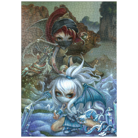 Darstellung des Puzzle-Motivs Ninja-Drachenbabys III - Jasmine Becket-Griffith – Puzzleteile: 1000