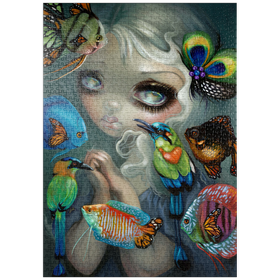 Darstellung des Puzzle Motivs Poissons Volants Les Oiseaux - Jasmine Becket-Griffith - Puzzleteile: 1000