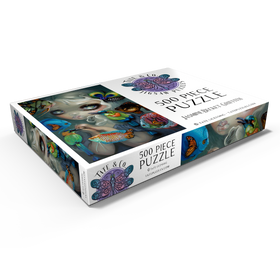 Darstellung des Puzzle Motivs Poissons Volants Les Oiseaux - Jasmine Becket-Griffith - Puzzleteile: 500