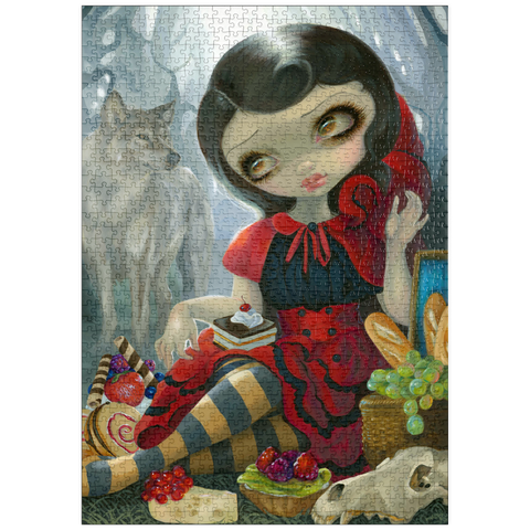 Darstellung des Puzzle Motivs Red Riding Hood's Picnic - Jasmine Becket-Griffith puzzleplate Red Riding Hood's Picnic - Jasmine Becket-Griffith 1000 Puzzle