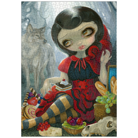 Darstellung des Puzzle Motivs Red Riding Hood's Picnic - Jasmine Becket-Griffith - Puzzleteile: 1000