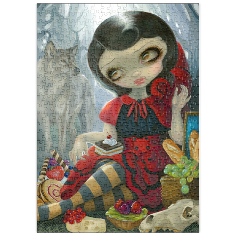 Darstellung des Puzzle Motivs Red Riding Hood's Picnic - Jasmine Becket-Griffith puzzleplate Red Riding Hood's Picnic - Jasmine Becket-Griffith 500 Puzzle