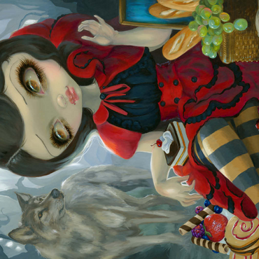 Darstellung des Puzzle Motivs Red Riding Hood's Picnic - Jasmine Becket-Griffith 500 Puzzle 3D Modell