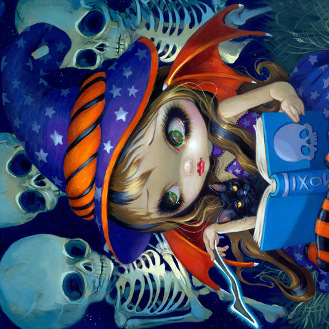 Darstellung des Puzzle Motivs Skeleton Magic Halloween Fairy - Jasmine Becket-Griffith Skeleton Magic Halloween Fairy - Jasmine Becket-Griffith 1000 Puzzle 3D Modell
