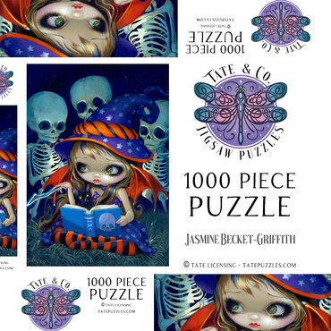 Darstellung des Puzzle Motivs Skeleton Magic Halloween Fairy - Jasmine Becket-Griffith 1000 Puzzle Schachtel 3D Modell