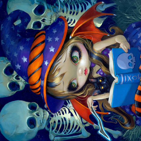 Darstellung des Puzzle Motivs Skeleton Magic Halloween Fairy - Jasmine Becket-Griffith Skeleton Magic Halloween Fairy - Jasmine Becket-Griffith 500 Puzzle 3D Modell