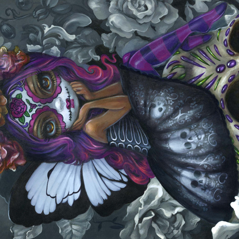 Darstellung des Puzzle Motivs Day of the Dead Fairy - Jasmine Becket-Griffith Day of the Dead Fairy - Jasmine Becket-Griffith 1000 Puzzle 3D Modell