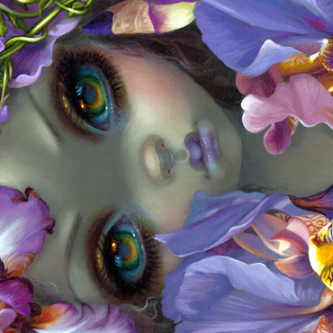 Darstellung des Puzzle Motivs The Language of Flowers 3 - Jasmine Becket-Griffith 1000 Puzzle 3D Modell