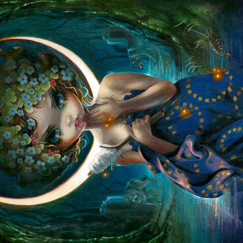 Darstellung des Puzzle Motivs The Moon - Jasmine Becket-Griffith The Moon - Jasmine Becket-Griffith 1000 Puzzle 3D Modell