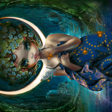 Darstellung des Puzzle Motivs The Moon - Jasmine Becket-Griffith 500 Puzzle 3D Modell