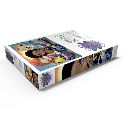 Darstellung des Puzzle Motivs Drei kleine Vögel - Jasmine Becket-Griffith Three Little Birds - Jasmine Becket-Griffith 1000 Puzzle Schachtel Ansicht1