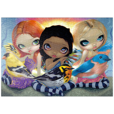 Darstellung des Puzzle Motivs puzzleplate Three Little Birds - Jasmine Becket-Griffith 1000 Puzzle
