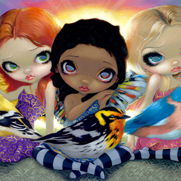 Darstellung des Puzzle Motivs Three Little Birds - Jasmine Becket-Griffith 1000 Puzzle 3D Modell
