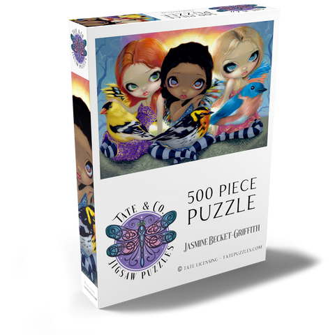 Darstellung des Puzzle Motivs Drei kleine Vögel - Jasmine Becket-Griffith Three Little Birds - Jasmine Becket-Griffith 500 Puzzle Schachtel Ansicht2