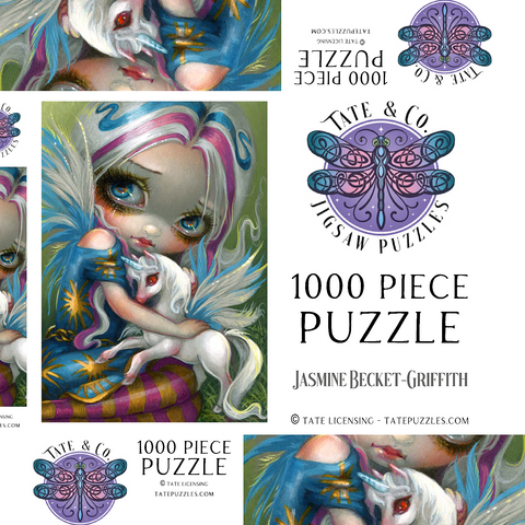 Darstellung des Puzzle Motivs Twilight Delight Fee mit Einhorn  - Jasmine Becket-Griffith Twilight Delight Fairy with Unicorn  - Jasmine Becket-Griffith 1000 Puzzle Schachtel 3D Modell