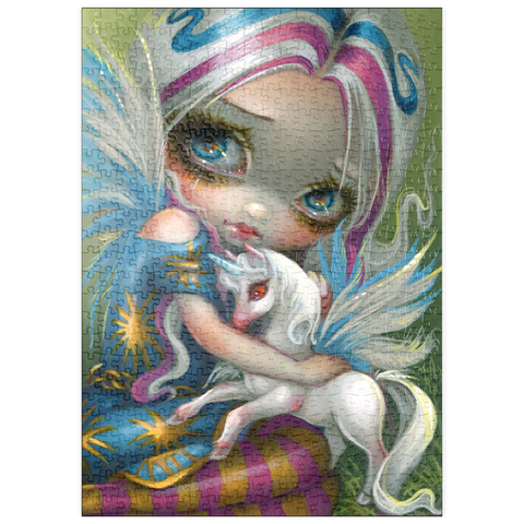 Darstellung des Puzzle Motivs Twilight Delight Fee mit Einhorn  - Jasmine Becket-Griffith puzzleplate Twilight Delight Fairy with Unicorn  - Jasmine Becket-Griffith 500 Puzzle