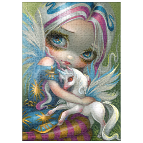 Darstellung des Puzzle Motivs Twilight Delight Fee mit Einhorn  - Jasmine Becket-Griffith - Puzzleteile: 500